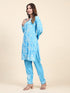 Fizaa Chikankari Short Modal Kurta Set - Blue